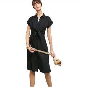 Anthropologie black dress with Front tie